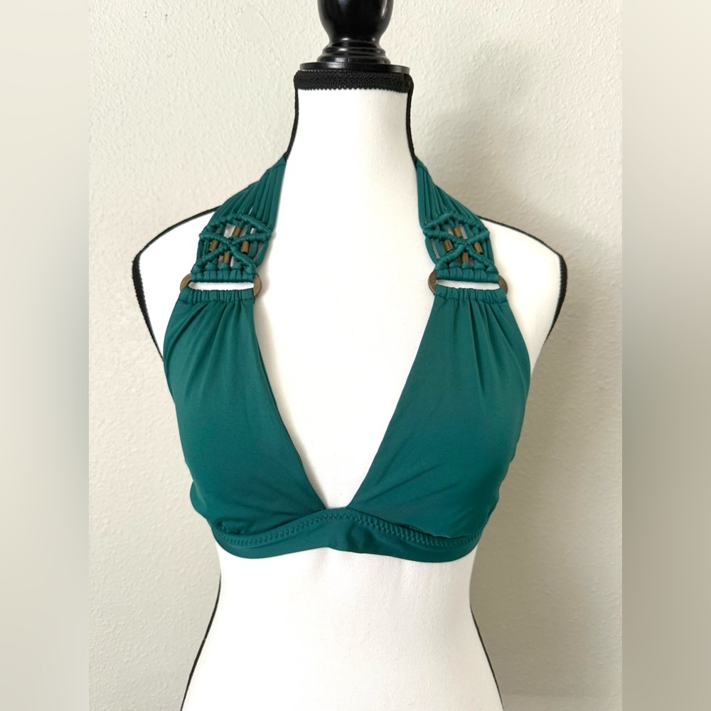 BECCA Teal Halter Bikini Top